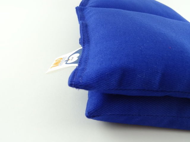 cotton weighted lap pillow in cobalt blue senory owl
