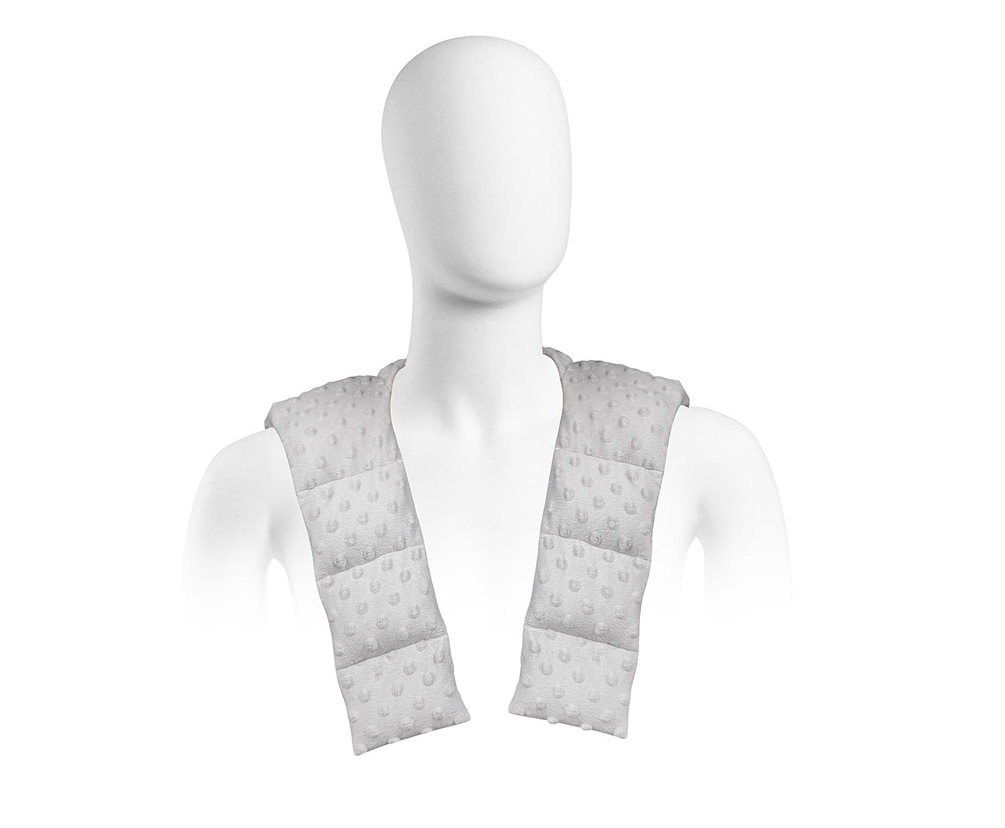 long minky weighted collar in light grey shade made by sensory owl