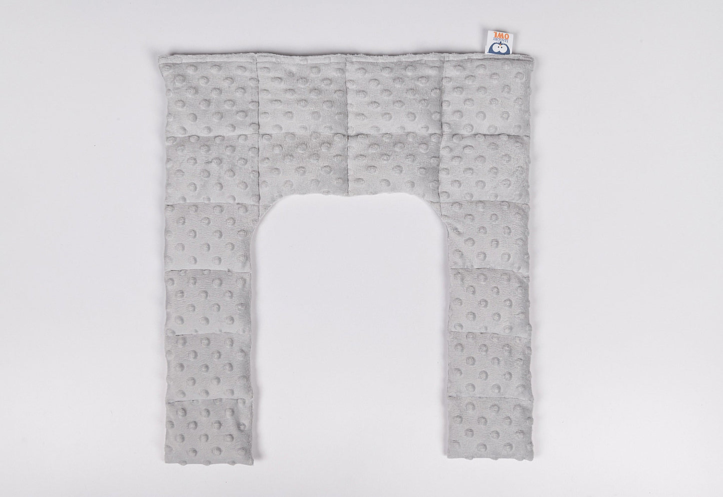 long minky weighted collar in light grey shade made by sensory owl