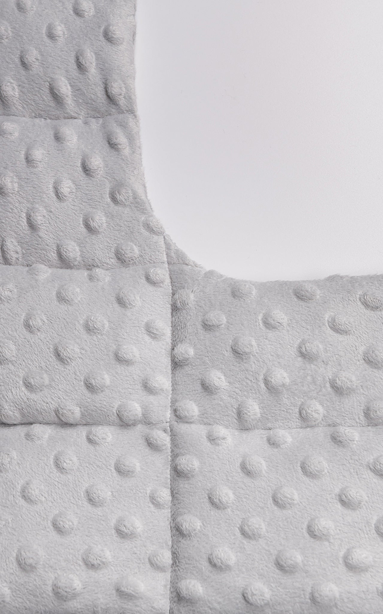 long minky weighted collar in light grey shade made by sensory owl