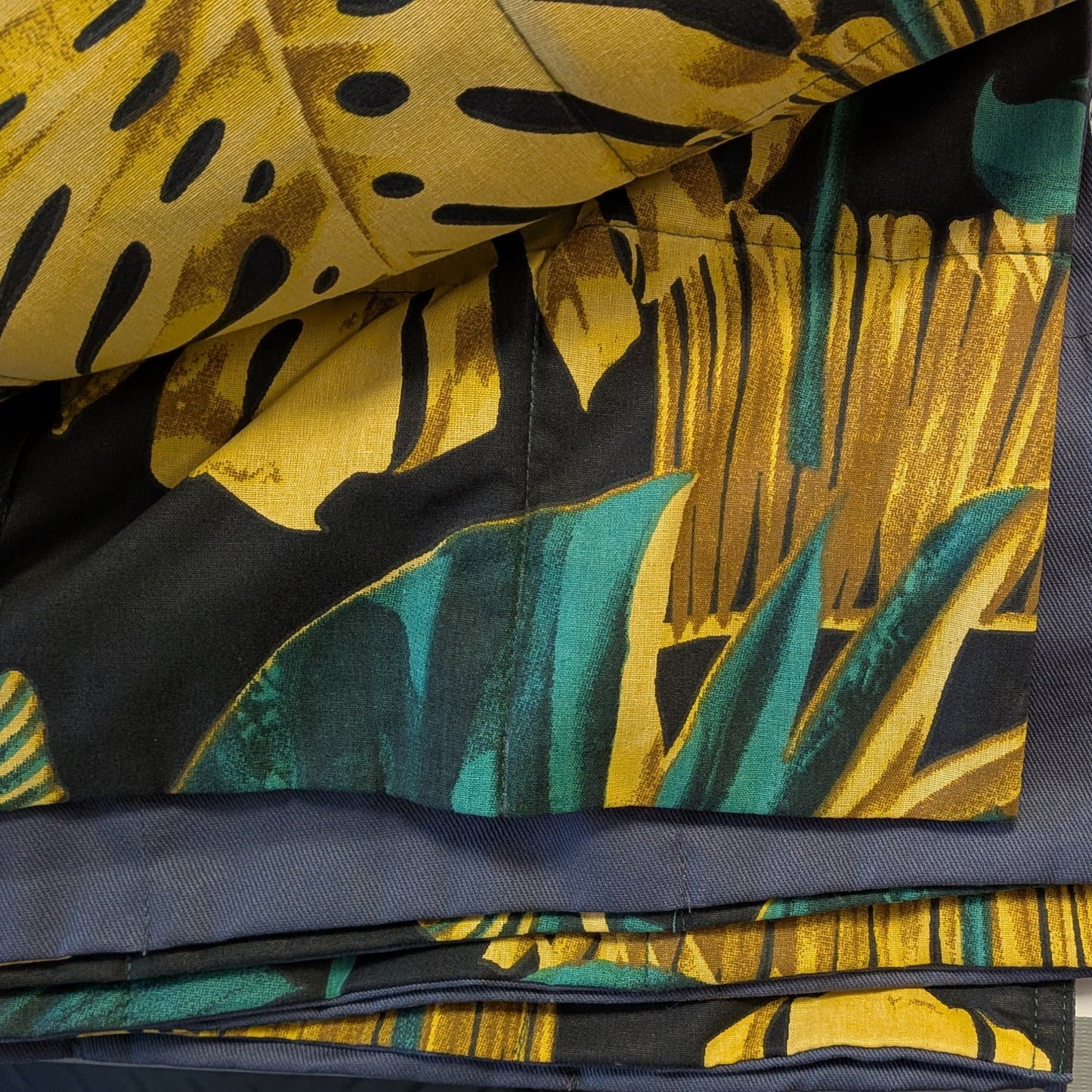 exotic jungle and dark grey cotton weighted blanket