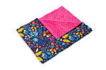 SUMMER MEADOW COTTON TOP WEIGHTED BLANKET corner open with plush 