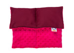 Plush Comfort Weighted Lap Pad in maroon and pink colour