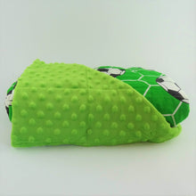 Carica l&#39;immagine nel visualizzatore di Gallery, 100x150cm, Football &amp; Green Minky Weighted Blanket, 4kg