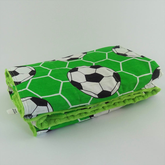 100x150cm, Football & Green Minky Weighted Blanket, 4kg