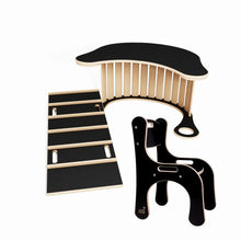 Carica l&#39;immagine nel visualizzatore di Gallery, ENGEERING&#39;S SET(ROCKER+LADDER+TABLE TOP+ERGONOMIC CHAIR)- GOOD WOOD