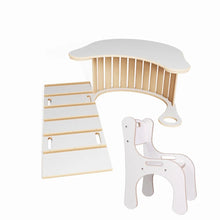 Carica l&#39;immagine nel visualizzatore di Gallery, ENGEERING&#39;S SET(ROCKER+LADDER+TABLE TOP+ERGONOMIC CHAIR)- GOOD WOOD