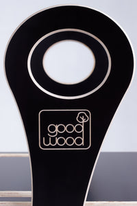 good wood rocker in black colour on the white background