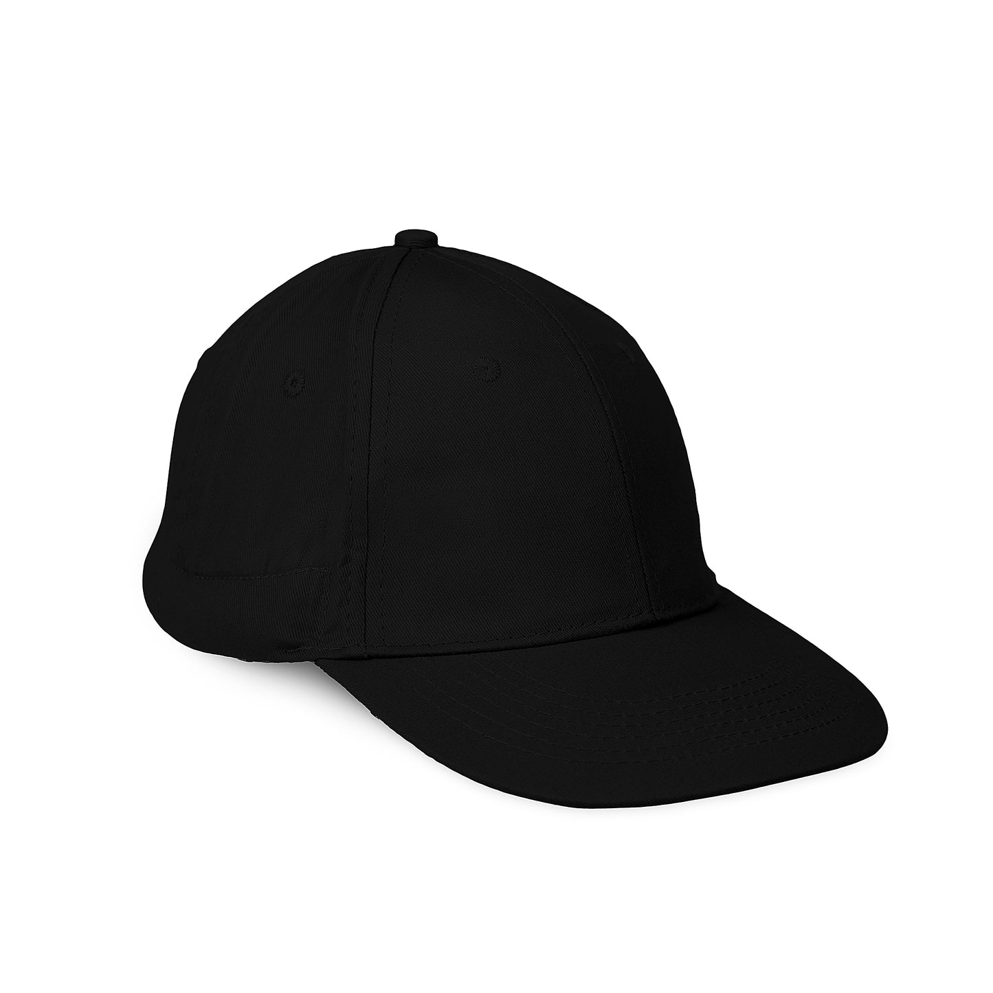 front side of black weighted sensory calm cap for anxiety relief