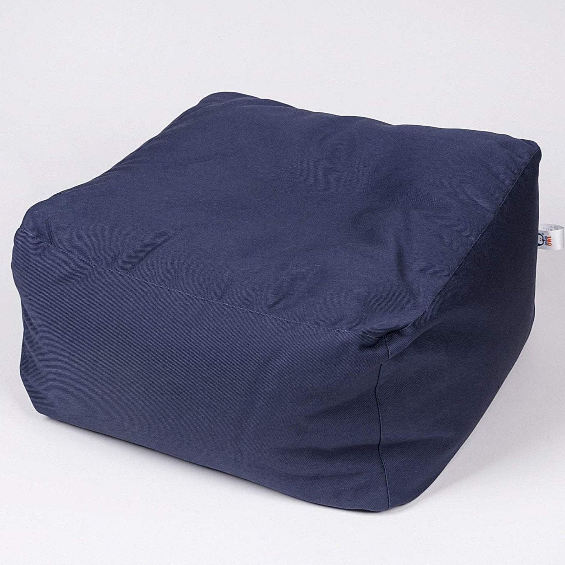 NAVY BLUE COTTON SQUARE POUFS | SENSORY OWL