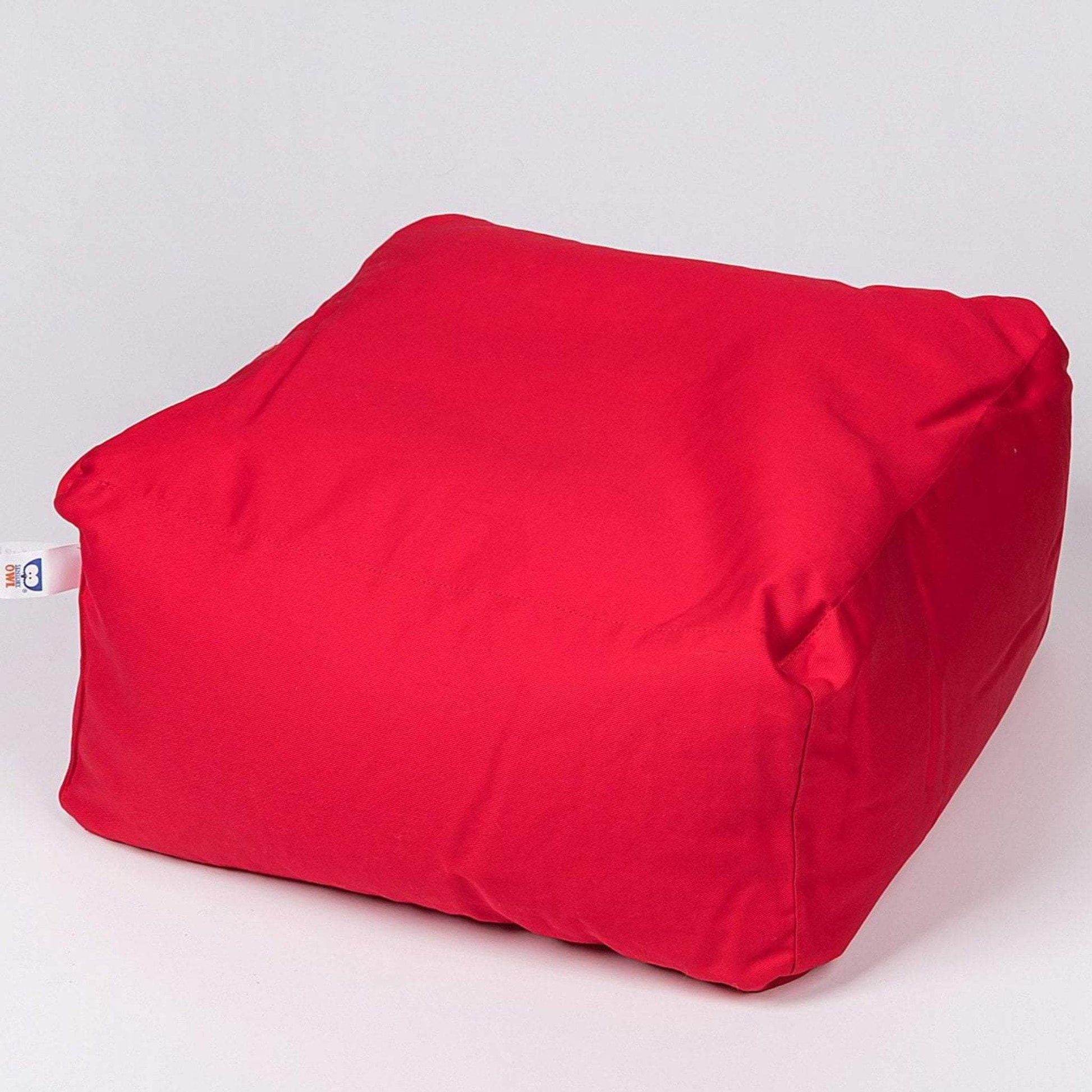 RED COTTON SQUARE POUFS | SENSORY OWL