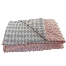 Carica l&#39;immagine nel visualizzatore di Gallery, Karo &amp; Baby Pink Minky Weighted Blanket | Sensory Owl