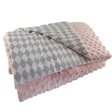 Carica l&#39;immagine nel visualizzatore di Gallery, Karo &amp; Baby Pink Minky Weighted Blanket | Sensory Owl