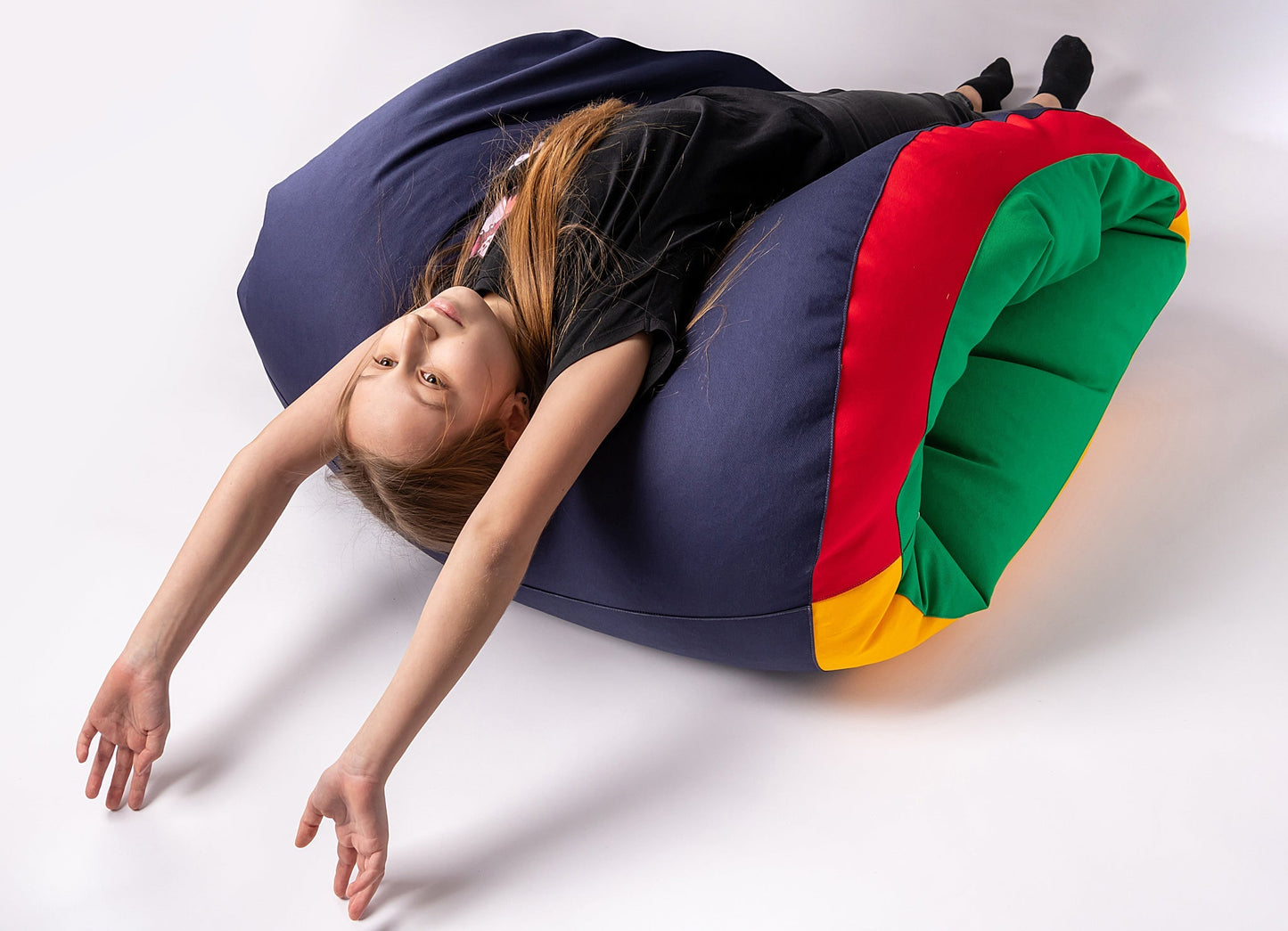 Large Sensory Bean Bag Tunnel Pouf - Removable cover | Sensory Owl