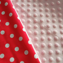 Carica l&#39;immagine nel visualizzatore di Gallery, RED POLKA DOT MINKY WEIGHTED BLANKET | SENSORY OWL