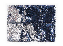 Carica l&#39;immagine nel visualizzatore di Gallery, Sensory Owl Two tone sequin weighted lap pillow in blue and silver