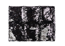 Carica l&#39;immagine nel visualizzatore di Gallery, Sensory Owl Two tone sequin weighted lap pillow in black and silver